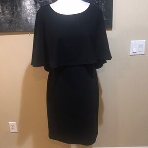 Calvin Klein Black Midi Dress with Capelet